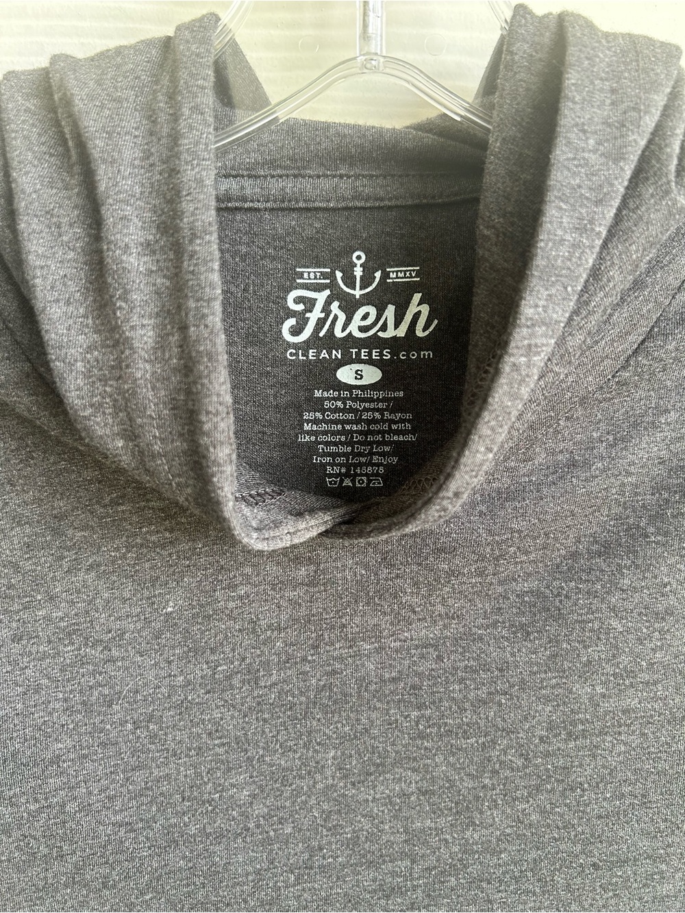 Fresh Clean Tees Men’s Charcoal Hooded Pullover